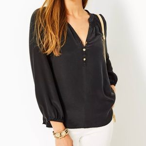 Lilly Pulitzer Elsa Top, Black XXL